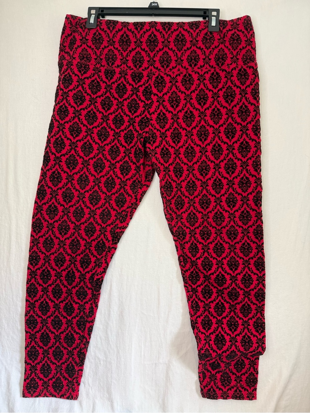 Intro Love the Fit Red with black velvet  Tummy Control Leggings Cotton size XL